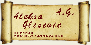 Aleksa Glišević vizit kartica